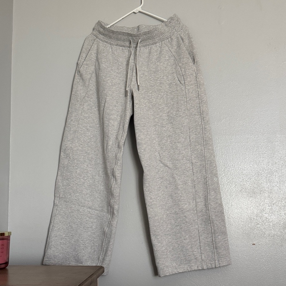 Lululemon ultra Light Gray Wide Leg Sweatpants- wore maybe 2 times